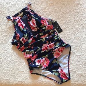 Navy Floral One Piece